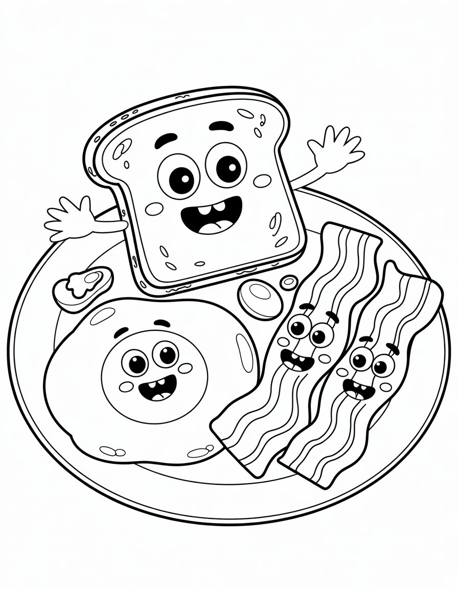 Kawaii Breakfast Plate